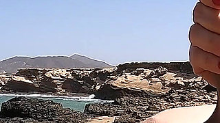 Nasty Girl Gave Me Stunning Handjob at a Nude Beach with a Huge Cumshot