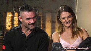 Bound slave flogged and rough shagged by big male pole