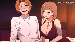 Tight Pussy and Loud Moans - Blonde Big Boobs Stepsis Shares Bed with Shy Stepbro (Anime Hentai)