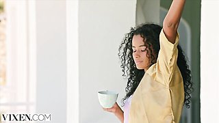 Reverse cowgirl action with cover-girl Chris Diamond from Vixen