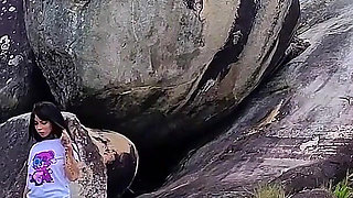 Adorable Girl Has Deep Oral Sex and Plays with Her Vagina in Public - POV