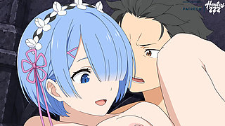 Rem Gets Pussy Creampied By Subaru Uncensored ReZero Hentai