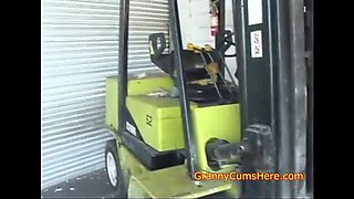 Hardcore Granny Action at Husband's Warehouse