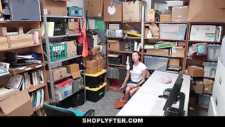 Naughty teen rammed by the store security guard