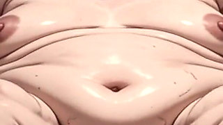 Horny Obese BBW Masturbates Her Hairy Wet Pussy - Big Belly Solo Play
