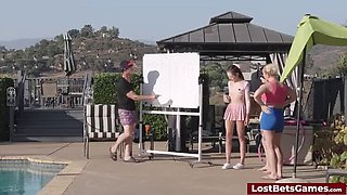 Wild Strip Game Show: Loser Teen Recites National Anthem and Undresses