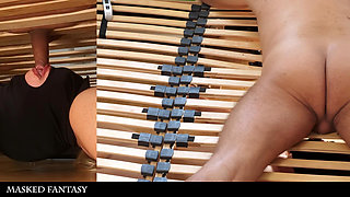 The Crazy Professor - a Sucking Doll Under His Bed Sucks His Cock Till the Cum Drips Over Her Lips