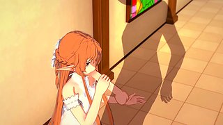 3D anime fantasy with Elf-Asuna getting an internal cumshot