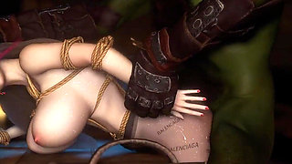 3D BBW Asian MILF Got Her Pussy Fucked so Hard by Huge Monster Dick