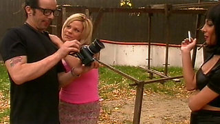 Horny Blonde Fingers Gaping Hairy Pussy to Pulsing Orgasm