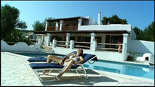 Lesbians Eufrat and Keana Moire Enjoy Using Sex Toys Outdoors by Pool - Private Porn Sex Videos