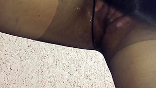 Masturbation Through Pantyhose