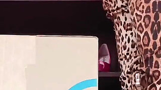 Box Crushing in Leopard Print Thigh High Boots