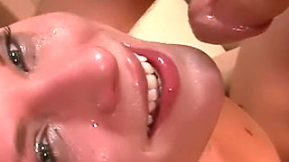 Sloppy Blowjob - Busty Blonde Drools on His Cock
