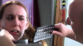 Brunette Coral Spanking Her Ass And Masturbating Her Pussy