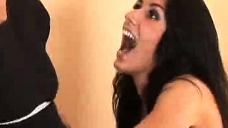 Pussy spreading close up of awesome brunette Katie Cox