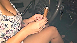 Smoking a Cigar Inside the Car