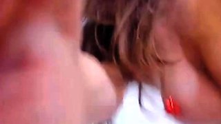 Cute curly brunette solo webcam masturbation