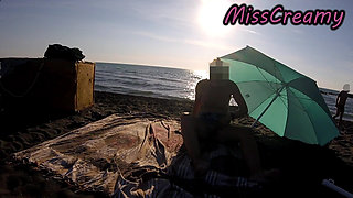 French Teacher Risky Public Masturbation Caught on Crowded Beach Helps Squirt Extreme Cumshot MissCreamy