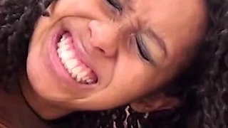 Ebony girl gets her ass whipped while in college uniform