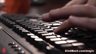 Darkhaired babe seduced boss to get dominated