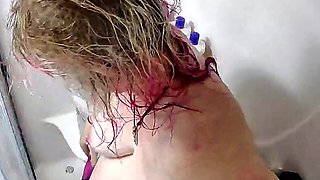 PAWG milf takes a shower