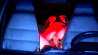 Whore Latina wife rides a guy's massive cock in a car backseat