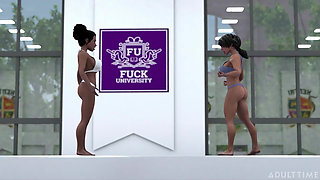 Hentai Sex College 2nd Semester Part 2 - Big Titty Hentai Babes Scissor After Their Competition