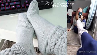 Busty blonde in foot fetish porn