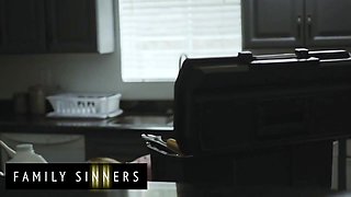 FAMILY SINNERS - Smallish Honey Gets Her Muff Predominated By Her Beau’s Daddy And Gets A Warm Facial cumshot