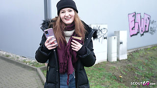 GERMAN SCOUT - Flexible Ginger Teen Olivia Westsun at Pick Up no condom Casting Fuck