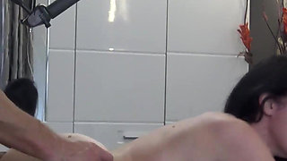 Behind the Scenes of Hairy Mature Lady Sissy Squirting Everywhere After Rough Fuck