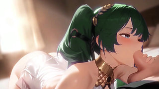 Iuno Wuthering Waves Missionary Sex Creampie and Blowjob Hentai Mmd 3D Dark Green Hair Color Edit Smixix