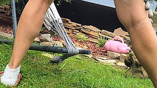 Gaping Wet Yardwork Cunt