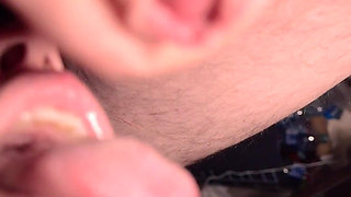 Housewife Gagging on Cock Upside Down, Sucking at the Edge of the Bed, & Hot Cum on Tongue!