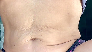 Sneaky Mature Mom Locks Herself in the Bathroom and Plays with Her Fat Pussy