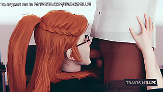 Office Seduction with Busty Redhead Secretary After Hours Punishment