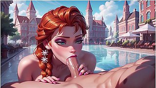 Public Blowjob And Sex With Anna On The City Square. Public Anal Creampie And Facial - Hentai Anime