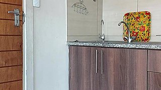 Ebony Vixen's Kitchen Passion in Homemade Back Action