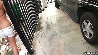 Fake-boobed doll Evi Fox is enjoying jumping on a large penis