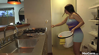 Fat ass amateur maid came to clean my place