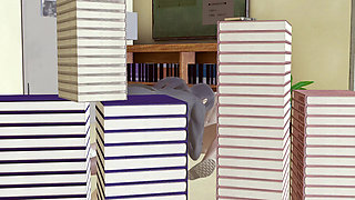 TEACHER HAS SEX WITH STUDENT IN THE LIBRARY taboo POV +18 3D HENTAI