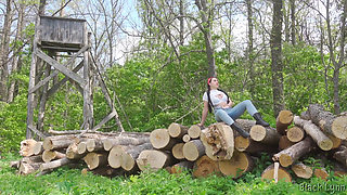 Lumberjack Girl Masturbates After Hard Work