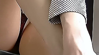 Redhead Foot Tease - Bare Feet and Black Heels
