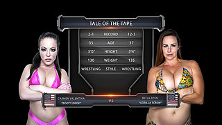 Bella Rossi Vs Carmen Valentina Female Wrestling