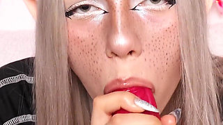 Divulya-sladulya Fills Her Mouth with Sperm - Blowjob of a Big Dick!