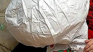 BBW Mature Redheaded Nurse Vicki Blows up Inflatable Snowman for You