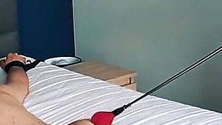 Bound, Whipped and Ballbusted Mistress’s Double Punishment