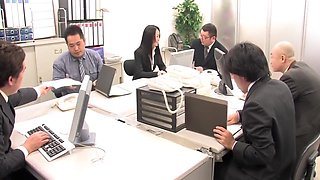 Delicious Japanese Lady Gets Screwed By Horny Dudes During A Meeting With Ai Mizushima
