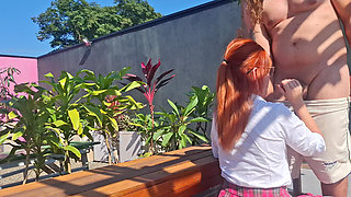 Fucking the Innocent Redhead in the Garden